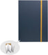 IPPINKA Japanese Premium Accordion Notebook, Scrapbook, Perforated, A5, Plain, Indigo