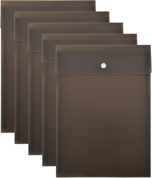 VANRA Poly Vertical File Folders, Plastic Project Folder with Snap Button Closure for A4 Letter Size Paper (Pack of 5)