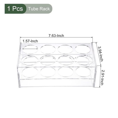 YOKIVE Tube Rack, PP Test Tube Rack Holder | Great for 100ml Lab Test Tube(Clear, 8-Sockets)