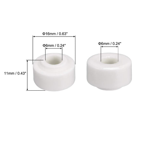 uxcell 10pcs Ceramic Insulator Bead 6mm X 16mm Round Shaped for Heat Shrink Tubing