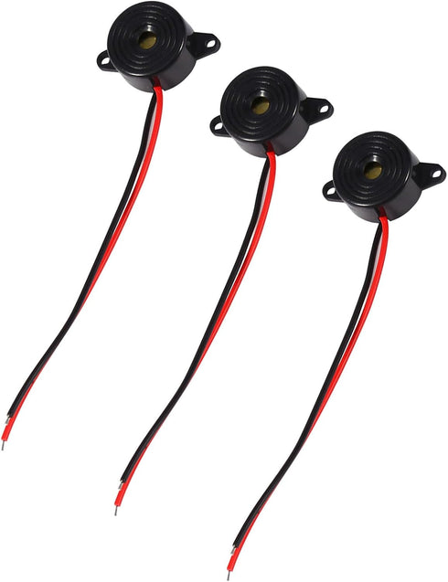 Walfront 23mm 12mm 100mm Piezoelectric Buzzer, Active Sound Electronic Sounder with Integrated Driver for Computers