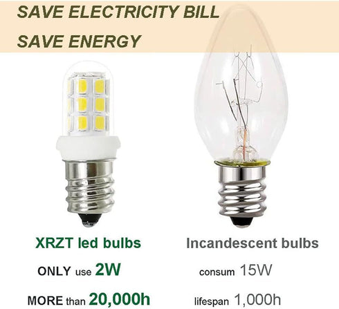 XRZT Bulbs 15W C7 E12 Bulbs Bulbs Bulb 6000K Non-Dimmable 5-Pack Salt Lamp Led Night Light Candelabra Light