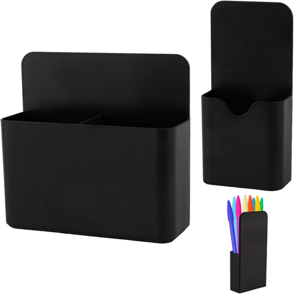 KITANIS Magnetic Pen Holder,2 Pack Magnetic Dry Erase Marker Holder with Generous Compartments,Strong
