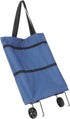 Foldable Shopping Cart with Wheels Large Capacity Oxford Grocery Bag Reusable and