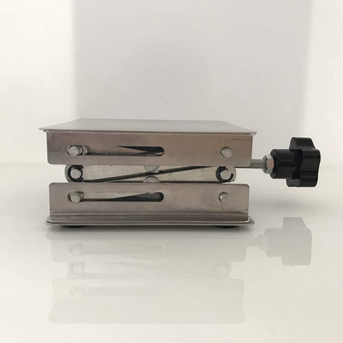 4" x 4" Stainless Steel Lab Jack Scissor Stand, Expandable Lift Height 50mm-145mm, 10kg Support