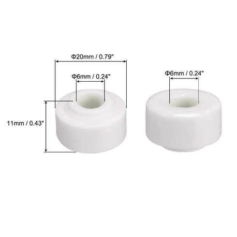 uxcell 10pcs Ceramic Insulator Bead 6mm X 20mm Round Shaped Insulation Bead for Heating Wire Heat Shrink Tubing