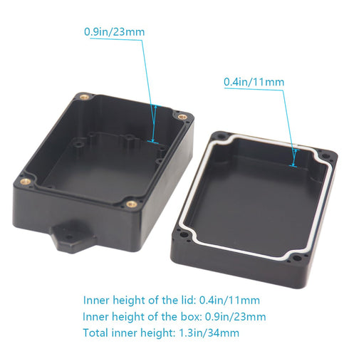 Zulkit Junction Box, ABS Plastic Dustproof Waterproof IP65 Universal Electrical Boxes, Black 3.94 x 2.68 x 1.57 Inch