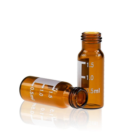 Autosampler Vial, 2 ml HPLC Vial, Amber Chromatography Lab Vial, Sample Vial with Writing Area, 9-425 Screw-Thread Vial, Pack of 100 by ALWSCI