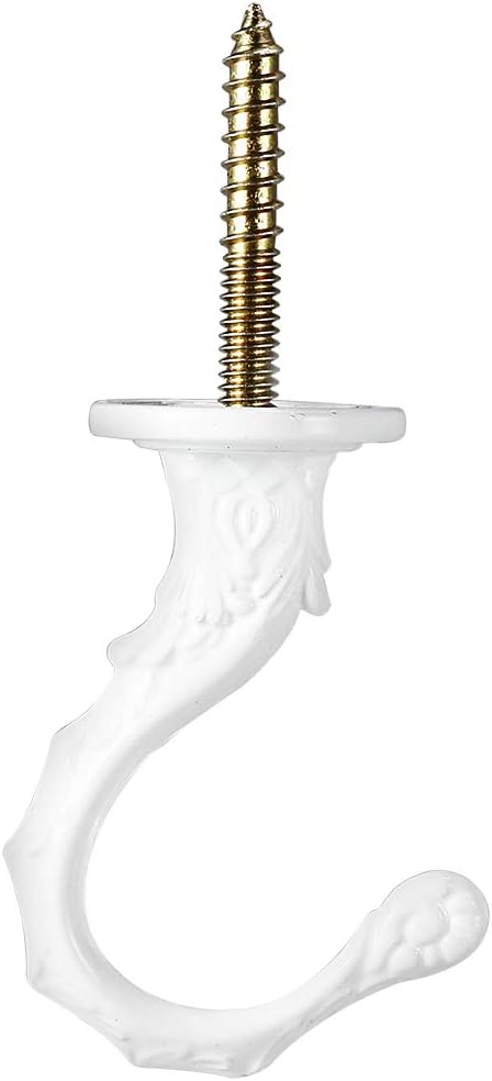 uxcell 2 Pack Ceiling Hook Kit, White Finish Plant Hanging Ceiling Hook