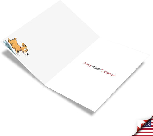 NobleWorks Merry Christmas Greeting Card with Envelope - 4.63 x 6.75 Inch, Colorful Cartoons, Snowman Arm C4336XSG