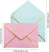 VANRA 150 Pack Colorful Self Seal A7 Invitation Envelopes V Flap with Gold Border for Greeting Cards, Weddings