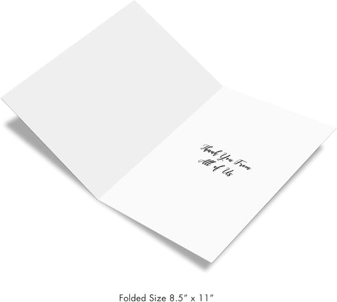 The Best Card Company - 1 Big Thank You Card from All of Us - Group Gratitude Notecard with Envelope - Driftwood