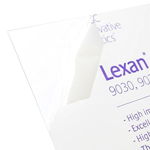 Lexan Sheet - Polycarbonate, Clear, .060" - 1/16" Thick, 12" x 12"