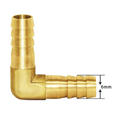 Joywayus 5Pcs 1/4" Hose ID/Hose Barb - 90 Degree L Right Angle Elbow Union Brass Fitting for Water/Fuel/Air