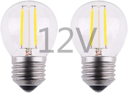 2W LED Mini Globe Bulb, Dimmable E26 Medium Base, 2700K Warm White Light, 25W Incandescent Replacement, 2 Pack