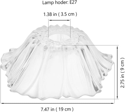 E27 Bulb Mikikit Retro Flower Shaped Glass Lamp Shade Replacement for Pendant Table Floor Lamps Vintage Style Light