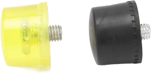 4 Pcs Rubber Hammer Replacement Striking Head, Yellow Black Plastic Mallet Tips Set for Crafts