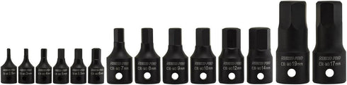 01141B Set, Set, 2.5 mm 19 mm, 1/4-Inch, 3/8-Inch, 1/2-Inch 14-Piece Set NEIKO Allen-Bit Socket Metric Socket