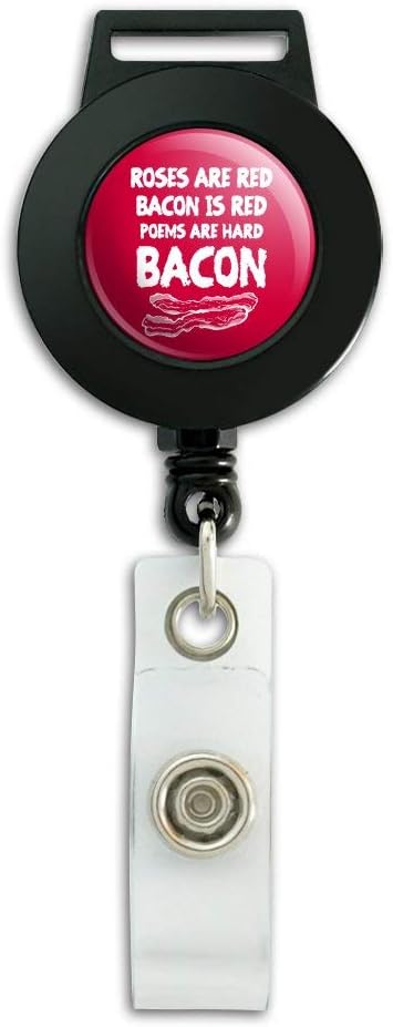 GRAPHICS & MORE Poems are Hard Bacon Lanyard Retractable Reel Badge ID Card Holder