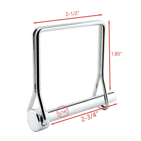 2 Pack Full 316 SS Square Pto Pin, Safety Coupler Pin 5/16" x 2.76" (8mm x 70mm), Heavy Duty Marine Grade Locking Pin