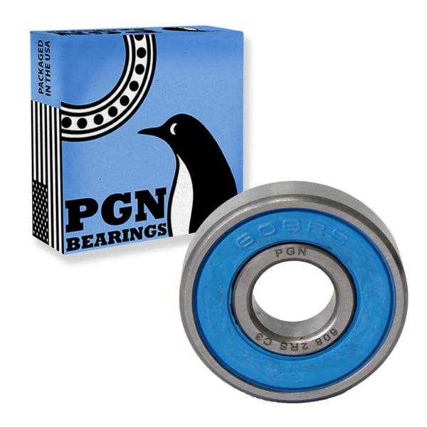 PGN (50 Pack) 608-2RS Bearing - Lubricated Chrome Steel Sealed Ball Bearing 8x22x7mm