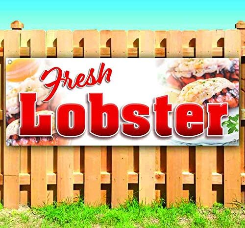 TampaPrinting Fresh Lobster Cooked Banner 13 oz | Non-Fabric | Heavy-Duty Vinyl Single-Sided