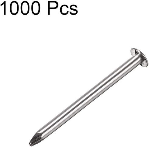 uxcell Small Tiny Hardware Nails Carbon Steel 1.4X19mm(DxL) for DIY Decorative Wooden Boxes Accessories Silver Tone 1000pcs