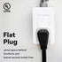 HONDERONS 6FT Black Extension Cord with Flat Plug, 3 Outlets, 14/3 SPT-3, Durable Power Cable for Home, Office
