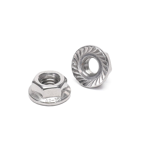 QXSKSLH 25 M8 M8-1.25mm 304 Pieces Flange Nuts, Serrated Hex Flange Lock Nuts, Stainless Steel,Plain Finish
