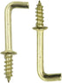 150Pcs 1/2 Inch Brass Plated L Hooks, Mini Right Angle Metal Screw-in Hooks for Hanging