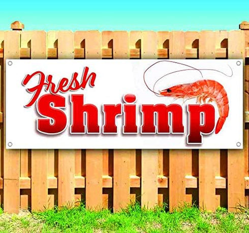 TampaPrinting Fresh Shrimp Whole Banner 13 oz | Non-Fabric | Heavy-Duty Vinyl Single-Sided