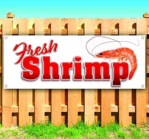 TampaPrinting Fresh Shrimp Whole Banner 13 oz | Non-Fabric | Heavy-Duty Vinyl Single-Sided