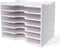 SONGWAY File Organizer for Desk, 7 Tier Wide Document Holder, Letter Mail Tray Storage Rack, A4 Paper Storage