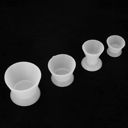 4pcs Silicone Dental Laboratory Mixing Cup Set, Rubber Dental Materials Mixing Bowl, Self-Curing Mixing Cup