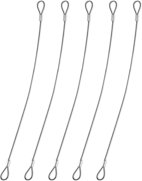 5PCS Safety Cable Lock with 12 inch Steel Cable, Double Loop Braided Steel Coated Safety Cable for Luggage Lock