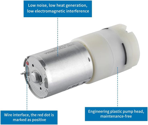 Micro Vacuum Pump, 12V Air-Liquid Diaphragm Pump, Kamoer EDLP600 Mini Water Pump with High Flow Rate