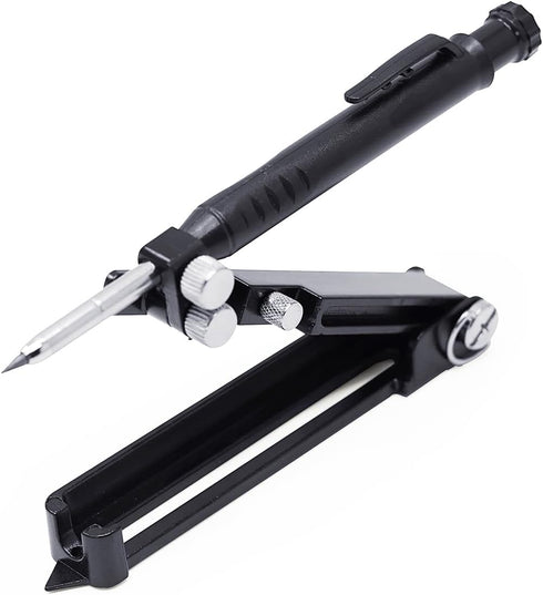 Woodworking Graffiti Tools, Aluminum Measuring Pencils, DIY Markers with Deep Holes and Adjustable Gauges