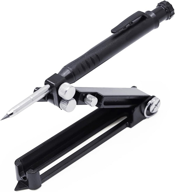 Woodworking Graffiti Tools, Aluminum Measuring Pencils, DIY Markers with Deep Holes and Adjustable Gauges