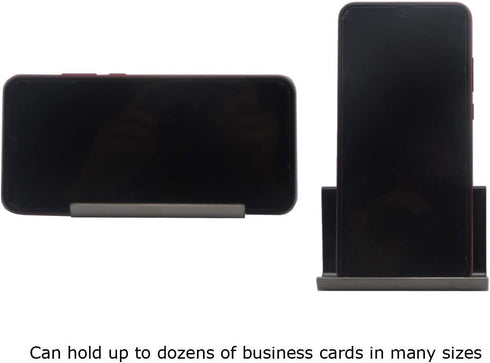 Enyuwlcm Metal Desktop Card Holder, Stainless Steel Business Card Stand for Men Office, Black, 2 Pack