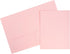 JAM PAPER Premium Matte Cardstock Twin Pocket Folders - Baby Pink Pastel (6/Pack)