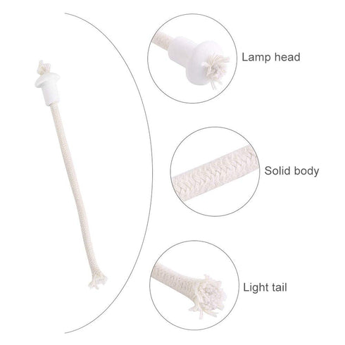 Alcohol Lamps Wick 10pcs Cotton Wick with 1 Piece Porcelain Wick and 1 Piece Plastic Cap Glass Alcohol Burner Lamp Accessaries Teaching Equipment Part