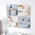 Modern Grey Wall Desk Organizer, 2 Parts with 6 Pockets and Adhesive Holder Shelves for Home or Office Storage
