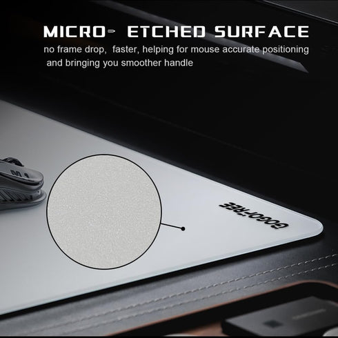 WIYIXI (15.7'' 11.8'') Glass Gaming Mouse Pad, Professional Esport Tempered Glass Mouse Pad Ultra-Smooth Micro-Etched