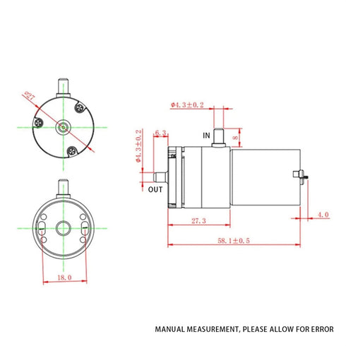 FTMSZLHYL 3.7V 6V 12V 370 65db(6V) Mini Air Pump Electric Micro Vacuum Booster Motor for Beauty Instrument Medical