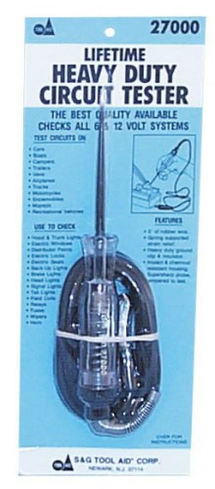 Tool Aid S&G 27000 Heavy Duty 6 or 12 Volt Circuit Tester with 60" Leads