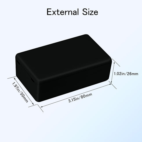 Project Box 8 Pieces Electrical Box Small Junction Box ABS Plastic Enclosure Power Electronic Case Black 3.15" x 1.97" x 1.02"(80 x 50x 26mm)