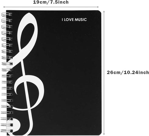 Exquisite 2 in 1 Music Theme Stationery Gift Box Set, Loose Leaf Notebook and Roller Ball Pen for Father's Day