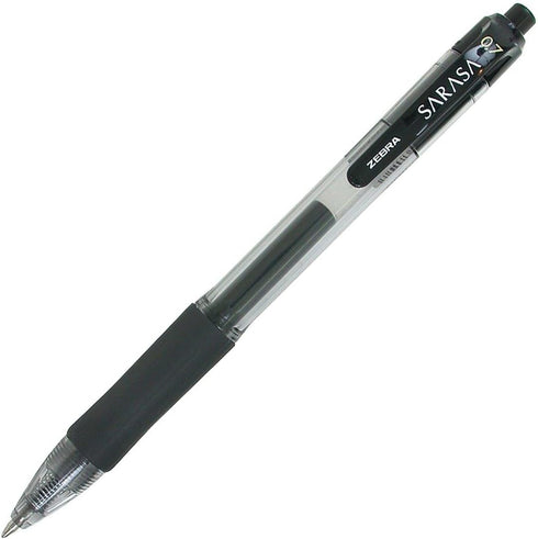 Zebra Pen Sarasa Retractable Gel Pen, Medium Point, 0.7mm, Black Ink, 5-Pack