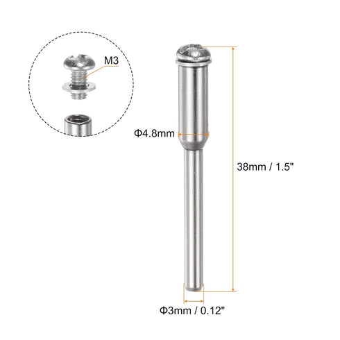 6pcs Cut Off Wheel Screw Mandrel 3mm Shank Dia Cutting Disc Holder for Rotary Tools