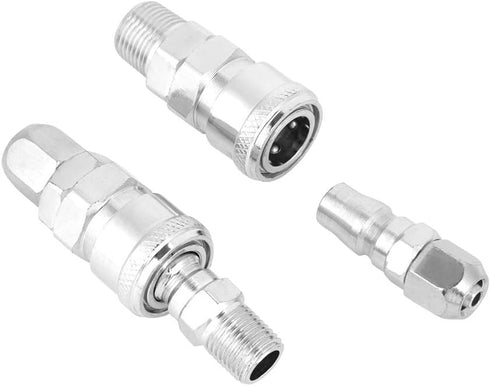 8Pcs Quick Fitting C Type 1/4 Inch Zinc Alloy Pneumatic Quick Fitting Connector Socket and Plug Kit Parts for Air Hose by Walfront